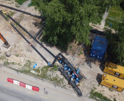 Bypass przy budowie podziemnego tunelu tramwajowego w ramach projektu nowej trasy tramwajowej łączącej Wolę z Ochotą, Mokotowem i Wilanowem